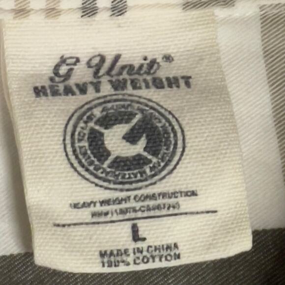 Y2K GUnit Heavyweight Men Large Button Down‎ Shirt Cotton Plaid Short Sleeve - Picture 3 of 5